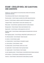 Exam 1 Zeigler Biol 302 Questions And Answers