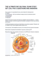 The Ultimate Bio 302 Final Exam Study Set &lpar;Cal Poly&rpar; Questions And Answers