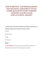 D278 Scripting And Programming&NewLine;Foundations Assessment Study&NewLine;Guide Questions With Verified&NewLine;Answers And Detailed&NewLine;Explanations&period; 2026&sol;2027