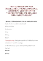 Wgu D278 Scripting And&NewLine;Programming Foundations Final&NewLine;Assessment Questions With&NewLine;Verified Answers And Detailed&NewLine;Explanations&period; 2026&sol;2027