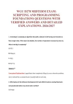 Wgu D278 Midterm Exam&colon;&NewLine;Scripting And Programming&NewLine;Foundations Questions With&NewLine;Verified Answers And Detailed&NewLine;Explanations&period; 2026&sol;2027