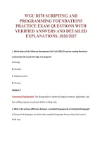 Wgu D278 Scripting And&NewLine;Programming Foundations&NewLine;Practice Exam Questions With&NewLine;Verified Answers And Detailed&NewLine;Explanations&period; 2026&sol;2027