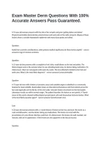 Exam Master Derm Questions With 100&percnt; Accurate Answers Pass Guaranteed&period;