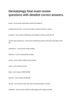 Dermatology final exam review questions with detailed correct answers&period;
