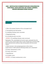 Cnim &ndash; Certification In Neurophysiologic Intraoperative Monitoring &vert; Exam Questions And Correct Answers &vert; Verified Neuromonitoring 2026&sol;2027&NewLine;&NewLine;