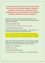 Nur 242 Med-Surg Exam 2 &lpar;Galen&rpar; Newest 2026&sol; &NewLine;2027 Actual Exam&vert; Nur242 Medical-Surgical &NewLine;Nursing Concepts Exam 2 Review With &NewLine;Complete Real Exam Questions And Correct &NewLine;Verified Answers&sol; Already Graded A&plus; 