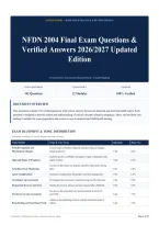 NFDN 2004 Final Exam Questions & Verified Answers 2026&sol;2027 Updated Edition