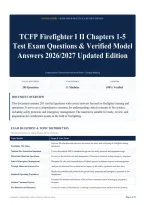 TCFP Firefighter I II Chapters 1-5 Test Exam Questions & Verified Model Answers 2026&sol;2027 Updated Edition