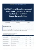 Suffolk County Home Improvement License Exam Questions & Answer Key Solutions 2026&sol;2027 Comprehensive Edition