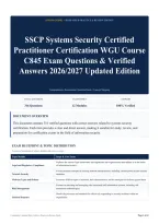 SSCP Systems Security Certified Practitioner Certification WGU Course C845 Exam Questions & Verified Answers 2026&sol;2027 Updated Edition