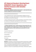 ATI Maternal Newborn Nursing Exam 2026&sol;2027 &vert; Exam Questions and Verified Answers with Detailed Rationales