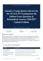 Saunders Comprehensive Review for the NCLEX-PN Examination 5th Edition Exam Questions & Rationalized Answers 2026&sol;2027 Updated Edition