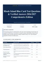 Rhode Island Blue Card Test Questions & Verified Answers 2026&sol;2027 Comprehensive Edition