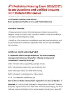 ATI Pediatrics Nursing Exam 2026&sol;2027 &vert; Exam Questions and Verified Answers with Detailed Rationales