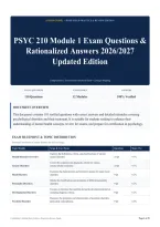 PSYC 210 Module 1 Exam Questions & Rationalized Answers 2026&sol;2027 Updated Edition