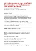ATI Pediatrics Nursing Exam 2026&sol;2027 &vert; Exam Questions and Verified Answers with Detailed Rationales