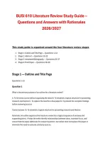 BUSI 610 Literature Review Study Guide &ndash; Practice Questions and Answers with Detailed Rationales &vert; Liberty University 2026&sol;2027