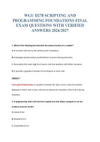 Wgu D278 Scripting And&NewLine;Programming Foundations Final&NewLine;Exam Questions With Verified&NewLine;Answers 2026&sol;2027
