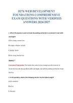 D276 Web Development&NewLine;Foundations Comprehensive&NewLine;Exam Questions With Verified&NewLine;Answers 2026&sol;2027