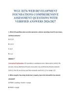 Wgu D276 Web Development&NewLine;Foundations Comprehensive&NewLine;Assessment Questions With&NewLine;Verified Answers 2026&sol;2027