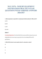 Wgu D276 Exam Bundle Questions With Verified Answers