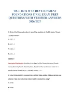 Wgu D276 Web Development&NewLine;Foundations Final Exam Prep&NewLine;Questions With Verified Answers&NewLine;2026&sol;2027