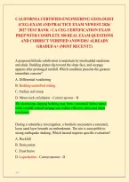 California Certified Engineering Geologist &NewLine;&lpar;Ceg&rpar; Exam And Practice Exam Newest 2026&sol; &NewLine;2027 Test Bank &sol; Ca Ceg Certification Exam &NewLine;Prep With Complete 300 Real Exam Questions &NewLine;And Correct Verified Answers&sol; Already &NewLine;Graded A&plus; &lpar;Most Recent&excl;&excl;&rpar; 