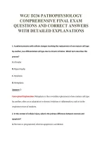 Wgu D236 Pathophysiology&NewLine;Comprehensive Final Exam&NewLine;Questions And Correct Answers&NewLine;With Detailed Explanations