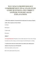 Wgu D236 Pathophysiology&NewLine;Comprehensive Final Exam Study&NewLine;Guide Questions And Correct&NewLine;Answers With Detailed&NewLine;Explanations