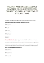 Wgu D236 Pathopharmacology&NewLine;Practice Exam Questions And&NewLine;Correct Answers With Detailed&NewLine;Explanations