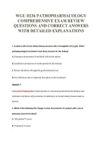 Wgu D236 Pathopharmacology&NewLine;Comprehensive Exam Review&NewLine;Questions And Correct Answers&NewLine;With Detailed Explanations