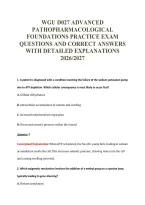 Wgu D027 Advanced&NewLine;Pathopharmacological&NewLine;Foundations Practice Exam&NewLine;Questions And Correct Answers&NewLine;With Detailed Explanations&NewLine;2026&sol;2027