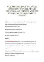 Wgu D027 Oncology & Clinical&NewLine;Assessment In Older Adults&NewLine;Questions And Correct Answers&NewLine;With Detailed Explanations&NewLine;2026&sol;2027