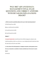 WGU D027 Exam Package Deal 100&percnt; Verified 2026&sol;2027