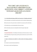 Wgu D027 Advanced Data&NewLine;Management Midterm Exam&NewLine;Questions And Correct Answers&NewLine;With Detailed Explanations&NewLine;2026&sol;2027