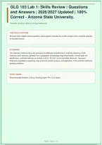 GLG 103 Lab 1&colon; Skills Review &vert; Questions and Answers &vert; 100&percnt; Correct &vert; Arizona State University &vert; 50 Questions &vert; 2026&sol;2027&NewLine;