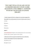 Wgu D027 Final Exam Advanced&NewLine;Pathophysiology Study Guide&NewLine;Questions And Correct Answers&NewLine;With Detailed Explanations&NewLine;2026&sol;2027