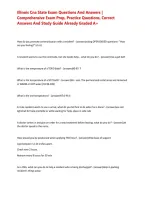 Illinois Cna State Exam Questions And Answers &vert; Comprehensive Exam Prep&comma; Practice Questions&comma; Correct Answers And Study Guide Already Graded A&plus;