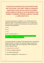 Evitp Exam And Practice Exam Newest 2026&sol; &NewLine;2027 Test Bank&vert; Electric Vehicle Charging &NewLine;Infrastructure Installation Exam Prep &NewLine;With Complete 300 Real Exam Questions And &NewLine;Correct Verified Answers&sol; Already Graded &NewLine;A&plus; &lpar;Most Recent&excl;&excl;&rpar; 