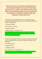 Resna Assistive Technology Professional &NewLine;&lpar;Atp&rpar; Exam And Practice Exam Newest 2026&sol; &NewLine;2027 Test Bank&vert; Resna Atp Certification Exam &NewLine;Prep With Complete 300 Real Exam Questions &NewLine;And Correct Verified Answers&sol; Already &NewLine;Graded A&plus; &lpar;Most Recent&excl;&excl;&rpar; 