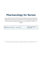 Pharmacology for Nurses&NewLine;Exam Questions And Correct Answers &lpar;Verified Answers&rpar; Plus Rationales&NewLine;2026 Q&A &vert; Complete Practice Test Bank &vert; Exam-Style 200 Questions with&NewLine;Verified Answers & Detailed Rationales &vert; All Core Domains Covered &vert; A&plus;&NewLine;Graded