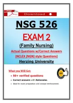 NSG 526 Exam 2 &ndash; Family Nursing Actual Questions & Answers &lpar;Herzing University&rpar; &lpar;Updated PDF&rpar;