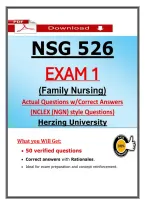 NSG 526 Exam 1 &ndash; Family Nursing Actual Questions & Answers &lpar;Herzing University&rpar; &lpar;Updated PDF&rpar;