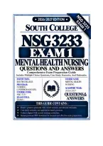 NSG 3233 Exam 1 Mental Health Nursing Questions And Answers 2026&sol;2027 South College