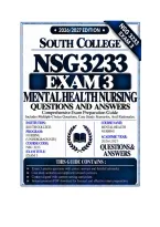 NSG 3233 Exam 3 Mental Health Nursing Questions And Answers 2026&sol;2027 South College