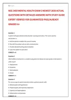 Nsg 3450 Mental Health Exam 2 Newest 2026 Actual Questions With Detailed Answers With Study Guide Expert Verified For Guaranteed Pass&sol;Already Graded A&plus; 