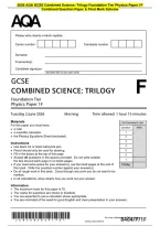 2026 AQA GCSE Combined Science&colon; Trilogy Foundation Tier Physics Paper 1F&NewLine;Combined Question Paper & Final Mark Scheme