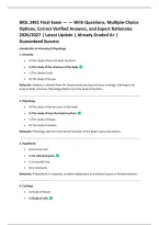 BIOL 2401 Final Exam &ndash; Anatomy & Physiology I &lpar;2026&sol;2027&rpar; &vert; 296 Exam Questions with Rationales