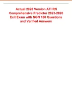 Actual 2026 Version ATI RN Comprehensive Predictor 2023-2026 Exit Exam with NGN 180 Questions and Verified Answers  