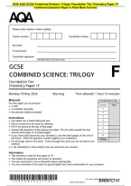 2026 AQA GCSE Combined Science&colon; Trilogy Foundation Tier Chemistry Paper 1F&NewLine;Combined Question Paper & Final Mark Scheme